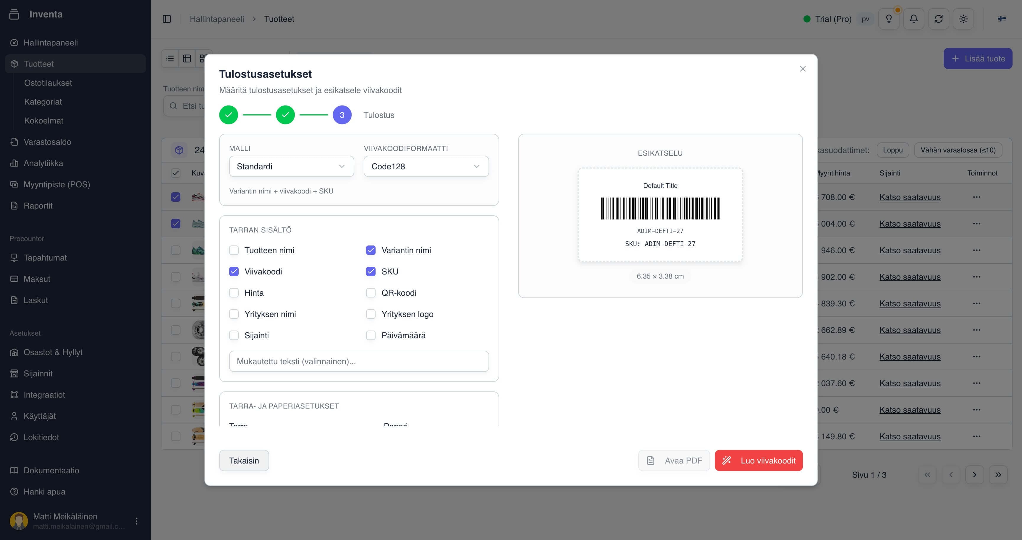 Generate SKU codes automatically